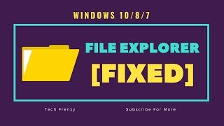 File Explorer not Working Windows 10  8  7  FIXED [upl. by Alyhc]