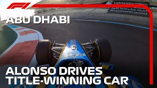 Fernando Alonso Drives TitleWinning Renault R25  2020 Abu Dhabi Grand Prix [upl. by Kimitri289]