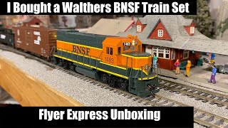 Walthers HO Scale BNSF Freight Train Set  Flyer Express Unboxing [upl. by Kilbride]