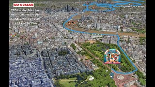 TCS London Marathon 2024 fly over the marathon 3D course map [upl. by Wrand998]