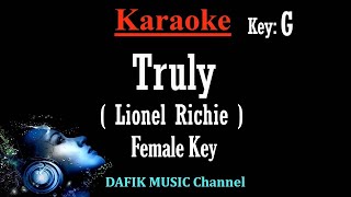 Truly Karaoke Lionel Richie Female key G [upl. by Pogue]