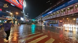 Bangkok Rainy Night  Thailand Heavy Monsoon Sounds 2021 🇹🇭 4K [upl. by Marlen]