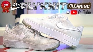 The best way to clean ALL WHITE Nike Flyknit Air Force 1s [upl. by Erle]