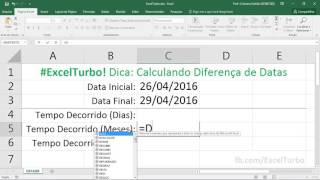 Excel Turbo  Calculando Diferença Entre Datas com a Função DATADIF [upl. by Tina974]