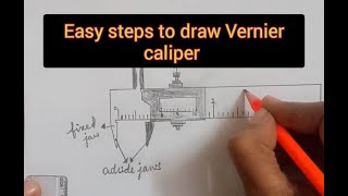 VERNIER CALIPER  PHYSICS  ICSE  Easy steps to draw Vernier caliper [upl. by Gibeon]