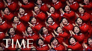 What To Know About North Koreas Olympic Cheerleaders The Army Of Beauties  TIME [upl. by Tuckie413]