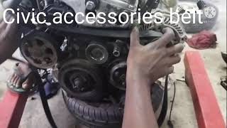 HONDA CIVIC 200620098th Generation accessories belt replacement and diagram [upl. by Pinkerton]