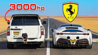 3000hp SUV vs Ferrari SF90 DRAG RACE [upl. by Joelynn]