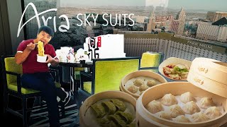 Aria SKY SUITES Review amp Trying LAS VEGAS Din Tai Fung [upl. by Ijnek697]