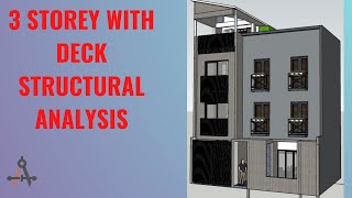 3 STOREY RESIDENTIAL BLDG WITH DECK ANALYSIS STAAD PRO CONNECT [upl. by Itoc243]