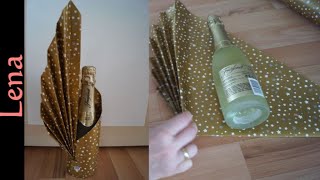 𝗞𝗿𝗲𝗮𝘁𝗶v𝗲 𝗧𝗶𝗽𝗽𝘀 v𝗼𝗻 𝗟𝗲𝗻𝗮🍾 Flasche verpacken als Geschenk 🎁Fan Bottle Wrapping 🍾как упаковать бутылку [upl. by Sennahoj900]