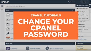 cPanel Tutorials  How to Change Your Password [upl. by Honna95]