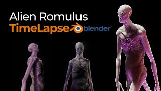 Blender 3D  xenomorph creature animation timelapse alien romulus offspring [upl. by Eceinert]