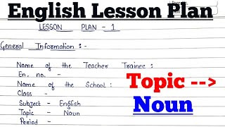 English Lesson Plan  Topic  Noun [upl. by Oicanata]