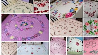 Hand Embroidery Amazing Trick Aplic Work Design bed sheet Easy Flower Embroidery Sewing Hack [upl. by Ad]