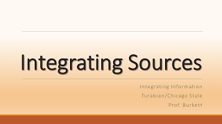 Integrating Sources in TurabianChicago Style [upl. by Raimondo472]