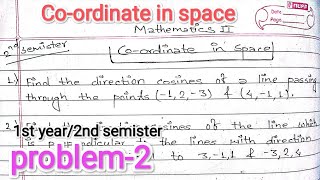 Coordinate in space  Problem2   1st year2nd semister mathematics  ctevt [upl. by Haynes]