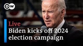 Live US President Joe Biden kicks off 2024 election campaign with speech on democracy  DW News [upl. by Atnoved]