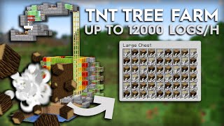 Minecraft TNT Tree Farm  Fully Automatic  Oak Birch Spruce Jungle logs  Tutorial 120 [upl. by Nahsrad]