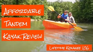 Affordable Tandem 2 person Kayak  Lifetime Kokanee Review [upl. by Aneeres]