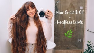 VLOG DIY Hair Growth Oil amp Heatless Curls [upl. by Heaps463]