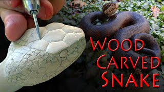 Carving a Cottonmouth Snake from Wood [upl. by Urien]