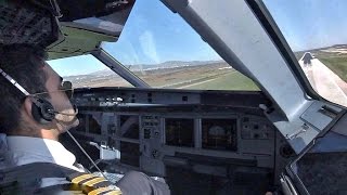 Airbus A320 Cockpit Landing at Athens  Sidestick Operation  MANUAL VISUAL APP  Cockpit View Gopro [upl. by Caswell]