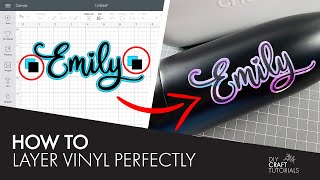 HOW TO LAYER VINYL DECALS PERFECTLY and add registration marks in Cricut Design Space  EASY [upl. by Eahsel84]