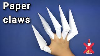 Origami Claws  How to make paper claws without glue  easy paper weapons  paper nail [upl. by Malinda24]