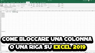 Come bloccare una colonna o una riga su Excel 2019 [upl. by Are]