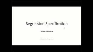 Regression Specification [upl. by Bentley]