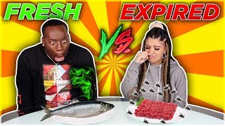 FRESH VS EXPIRED FOOD CHALLENGE 🤢 [upl. by Melquist]