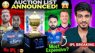 IPL 2025 Auction  Mega Auction List Announced 🔥  Date  Time  Venue  Players Details [upl. by Esnohpla]