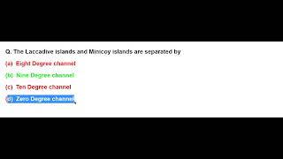 The Laccadive islands and Minicoy islands are separated by [upl. by Senaj]