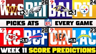 NFL Week 11 Score Predictions for EVERY Game [upl. by Hedges]