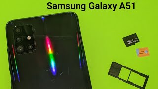 Samsung Galaxy A51 how to insert and remove sim  sd card [upl. by Spoor]