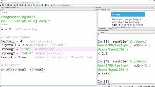 Programmering del 1 Variabler og output [upl. by Nosloc]