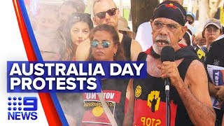 Indigenous Australians protest ‘Invasion Day’  Nine News Australia [upl. by Navets]