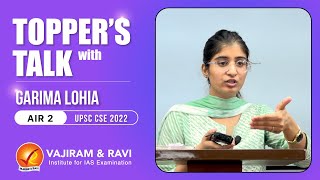 Topper’s Talk with Garima Lohia AIR2  Vajiram amp Ravi [upl. by Cassius]