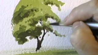 A Simple Tree  Watercolour Demonstration by PETER WOOLLEY [upl. by Roos]