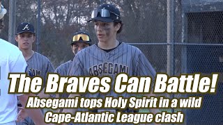 Absegami 11 Holy Spirit 8  HS Baseball  CapeAtlantic League  The Braves battle to 22 [upl. by Ettevad]