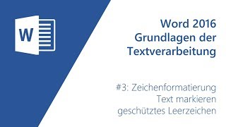 Word Grundlagen 3  Zeichenformatierung [upl. by Eelek]