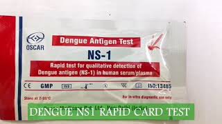 Dengue Ns1 rapid card test POSITIVE Result  डेंगू NS1 पॉजिटिव रिजल्ट [upl. by Crysta]