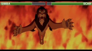 Simba vs Scar With Healthbars  Lion King 1994 [upl. by Oidacra]