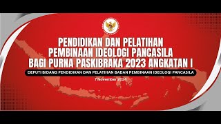 Pendidikan dan Pelatihan Pembinaan Ideologi Pancasila Bagi Purna Paskibraka 2023 Angkatan I [upl. by Jennine623]