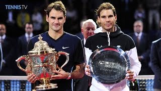 2015 Swiss Indoors Basel Final  Roger Federer v Rafael Nadal Highlights [upl. by Ydissac630]