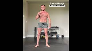 Forward Lunges  Incorrect vs correct way to perform the exercise [upl. by Kask555]