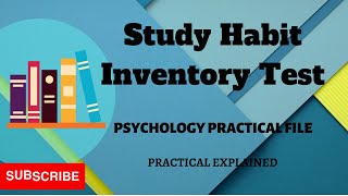 Study Habit Inventory in EnglishPsychology Practical FileBEd1st semester fileExplained [upl. by Martica]