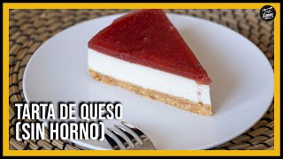 Tarta de queso y fresas 🍓 Receta fácil sin horno fría y perfecta para sorprender 💝 [upl. by Ching]