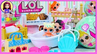 LOL Lil Sister Dolls Wave 2 Bath amp Bedtime Surprise Blind Ball Bags Unboxing Play [upl. by Bean]